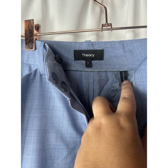 Theory Cornflower Blue Straight Ankle Trouser Pants Size 6 - Picture 4 of 5